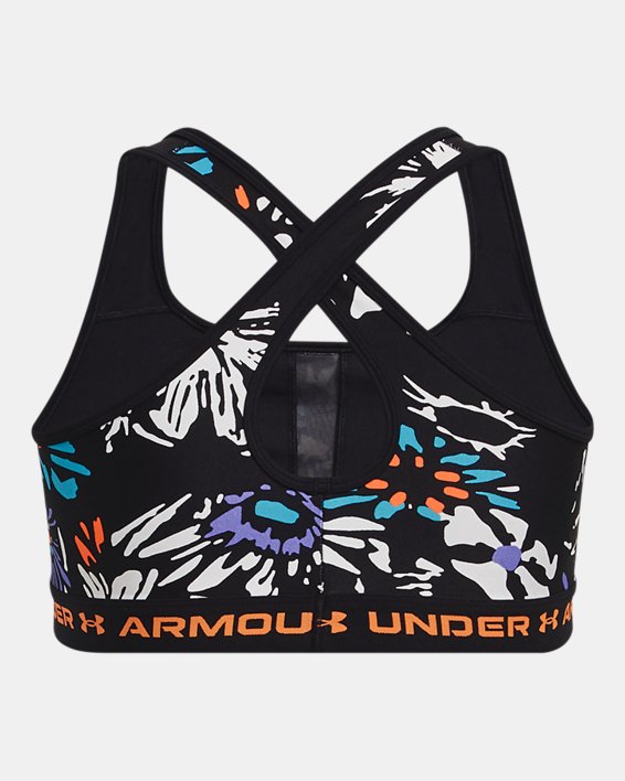 Sostén deportivo estampado Armour® Mid Crossback para Mujer, Black, pdpMainDesktop image number 5